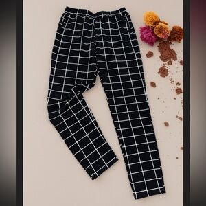 Black and White Women's Straight Leg Pants